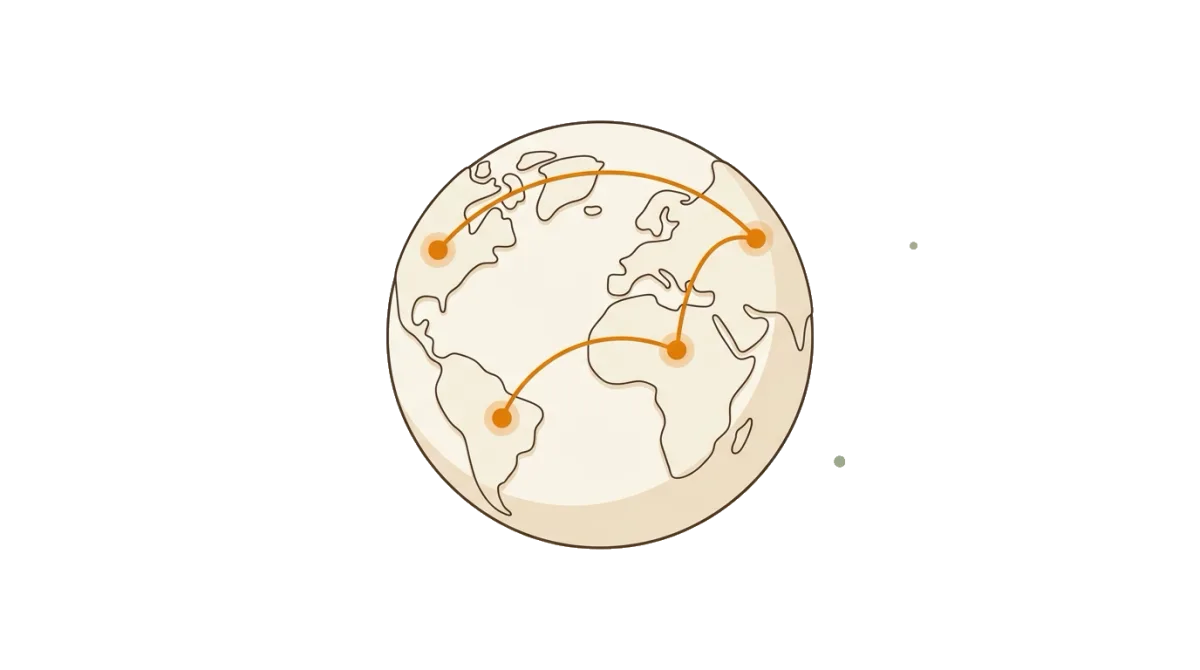 A small team connected across three countries