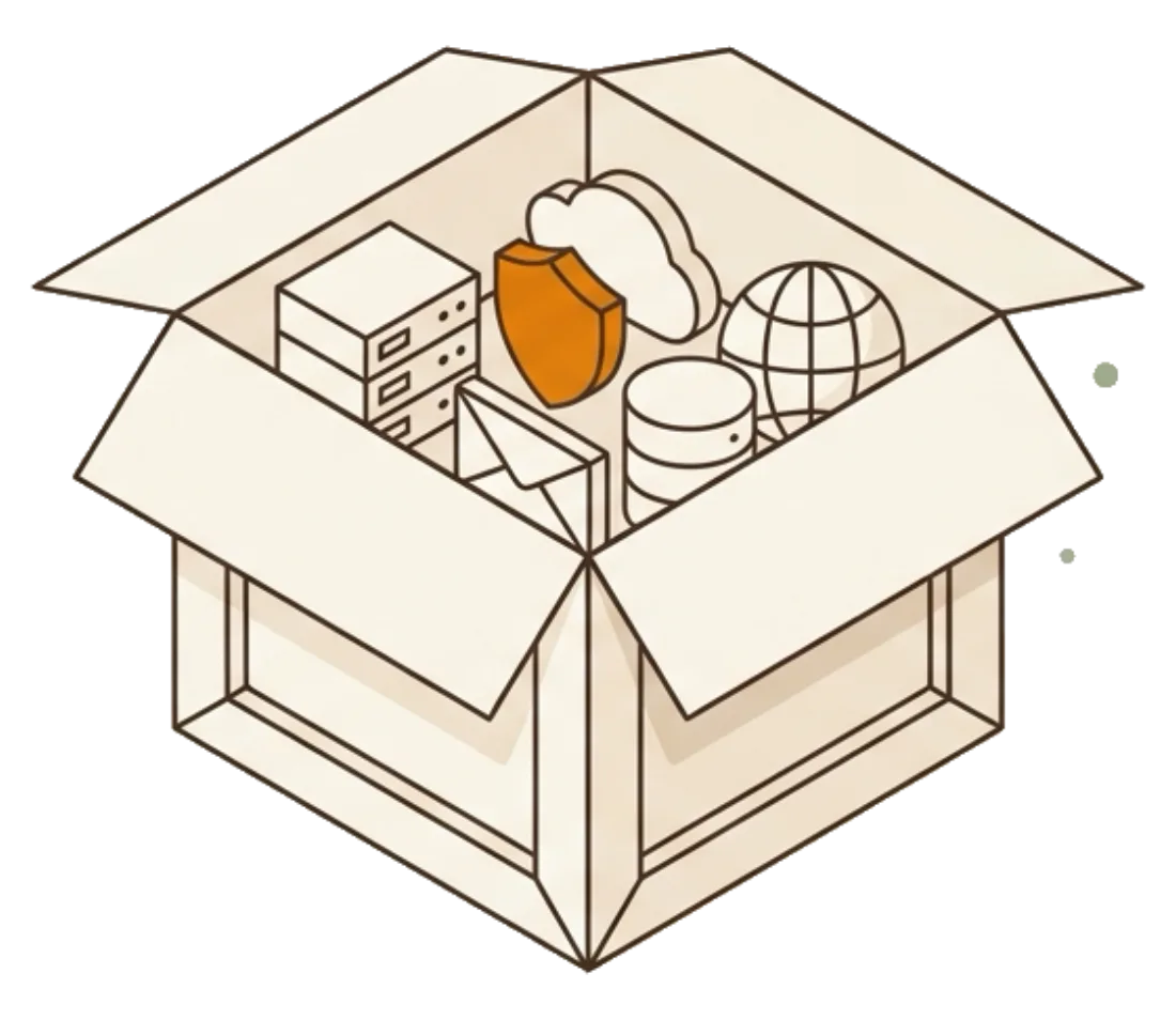A complete hosting stack included in the box